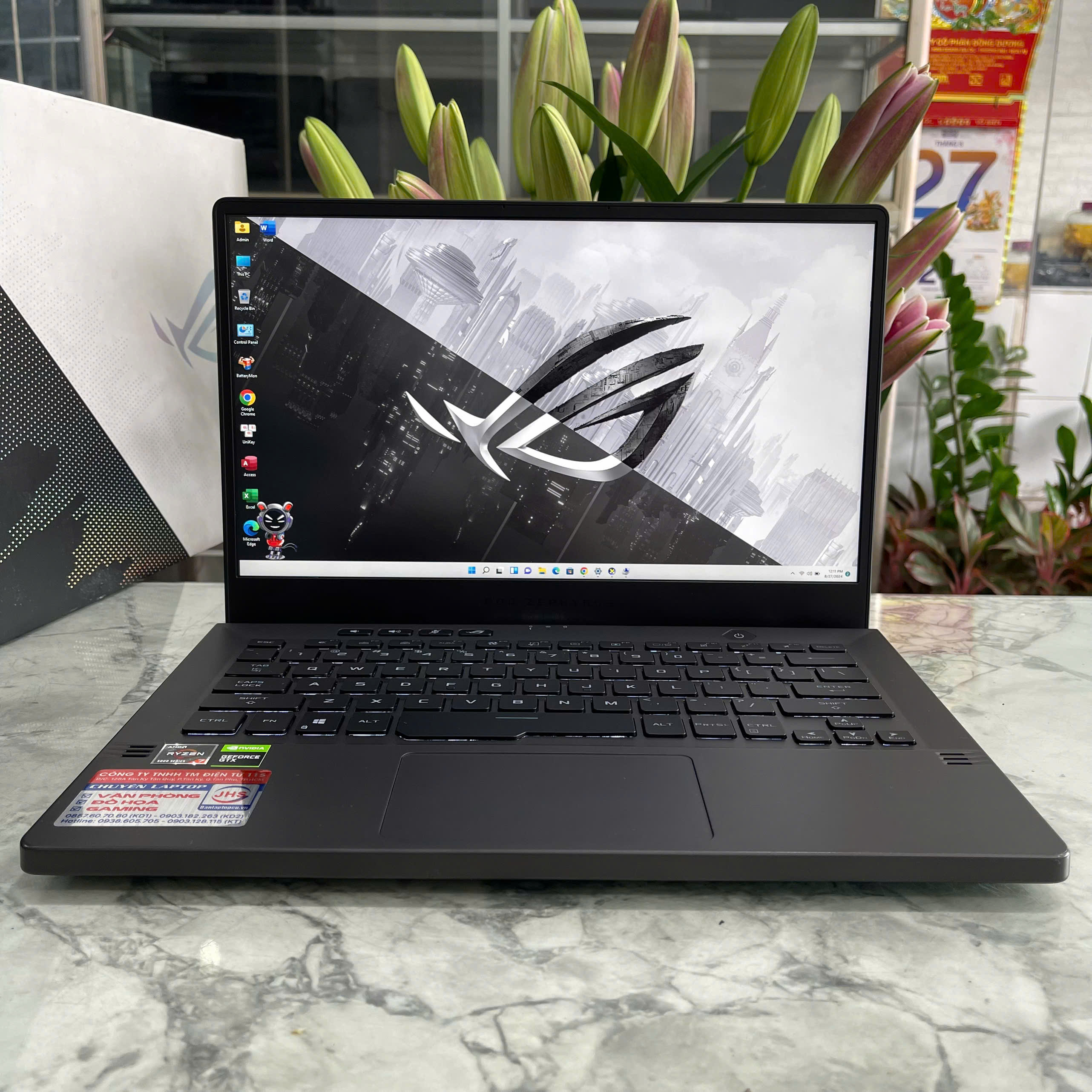 Gaming - Đồ Họa Asus ROG Zephyrus G14 GA401QH(MÁY LIKENEW )Ryzen 7 5800HS Ram 16Gb Ssd 512Gb Card GTX 1650 Màn Hình 14.0''Inch Fhd IPS 60Hz