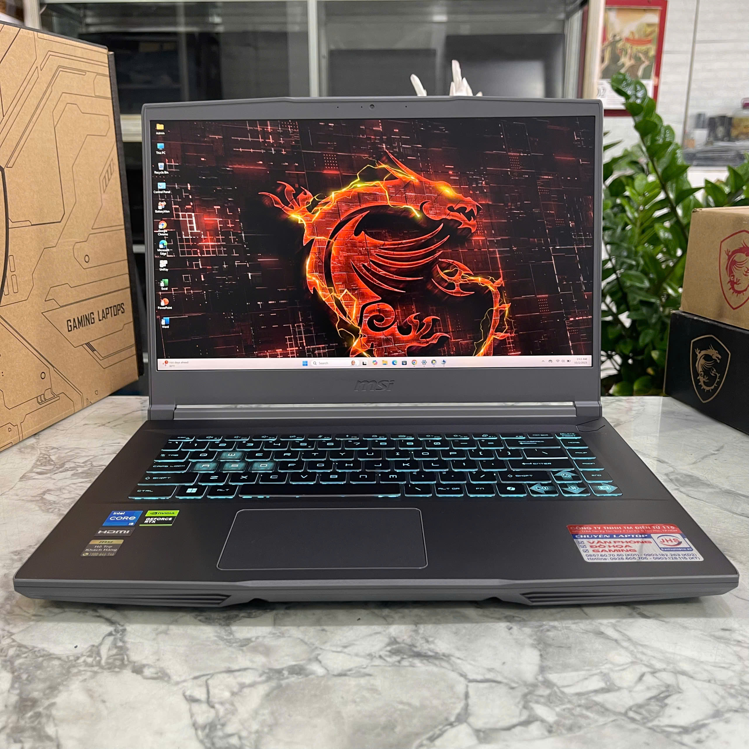  MSI Thin 15 B12UCX (LikeNew-Còn Bảo Hành Hãng ) CORE I5-12450H RAM 16GB SSD 512GB RTX 2050 4GB MÀN HÌNH 15.6'' IPS Fhd 144.Hz