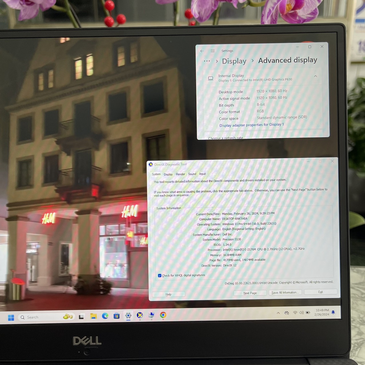 Dell Precision 5530 Xeon E-2176M Ram 16gb Ssd 512gb Card NVIDIA Quadro P1000 Màn Hình 15.6Inch Fhd IPS