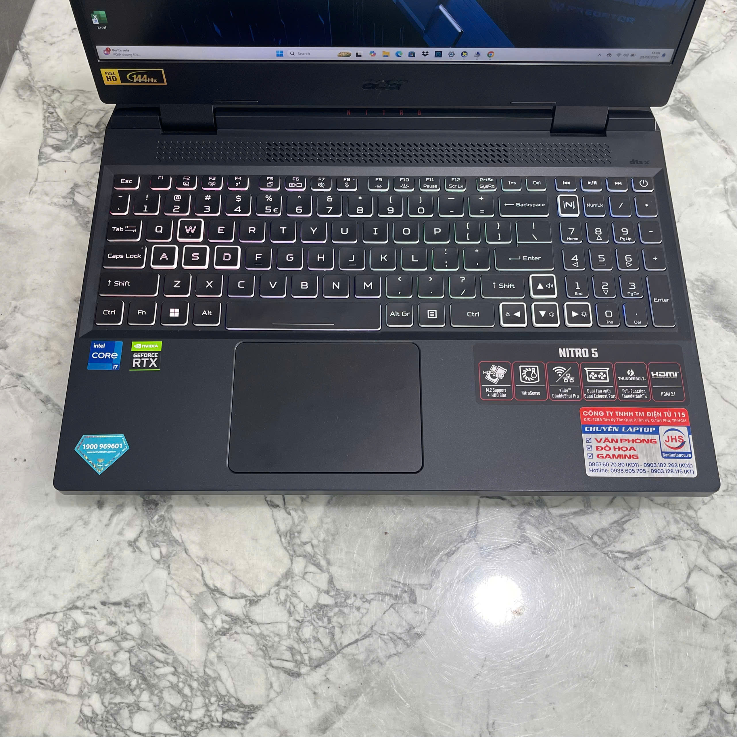 Gaming - Đồ Họa  Acer Nitro 5 Tiger AN515-58-773Y (MÁY NEW OPEN BOX) Core I7-12700H Ram 16gb Ssd 512gb Nvidia RTX 3050Ti 4GB Màn Hình 15.6″ FHD IPS 144Hz.