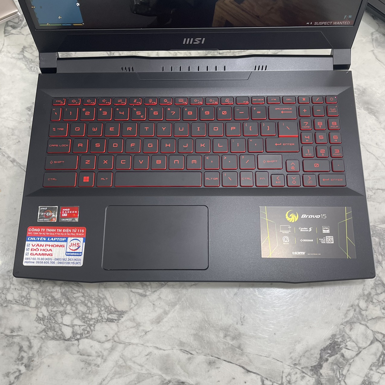 Gaming - Đồ Họa MSI Bravo 15 B5DD Ryzen 5-5600H Ram 16gb Ssd 512GB Card RX 5500M 4GB Màn Hình 15.6 Inch Fhd IPS 60Hz