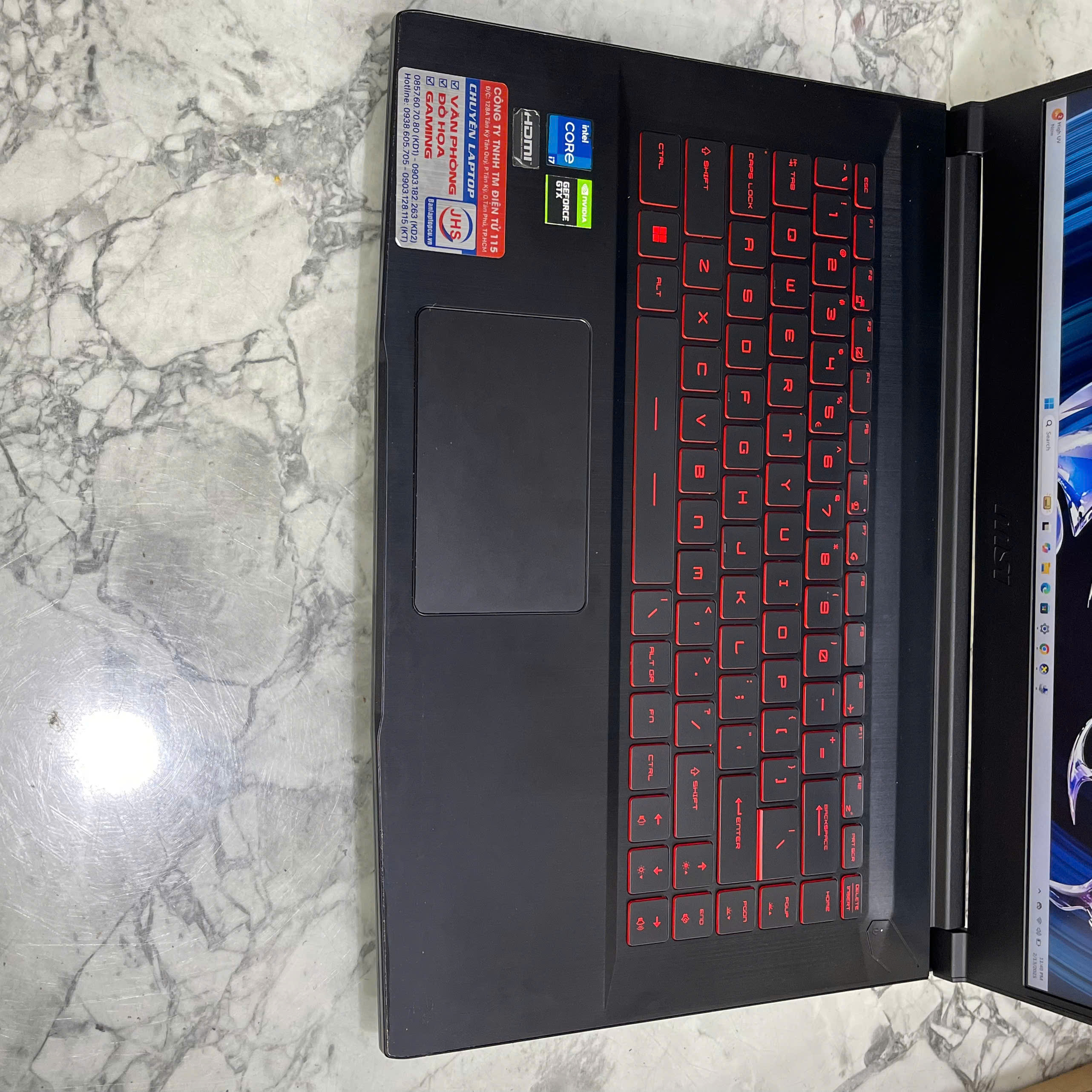 Gaming - Đồ Họa MSI GF63 Thin 11SC-662VN Core I7-11800H Ram 32gb Ssd 512gb  Và 500gb Hdd VGA GTX 1650 MaxQ 4GB Màn Hình 15.6'' IPS Fhd 144.Hz