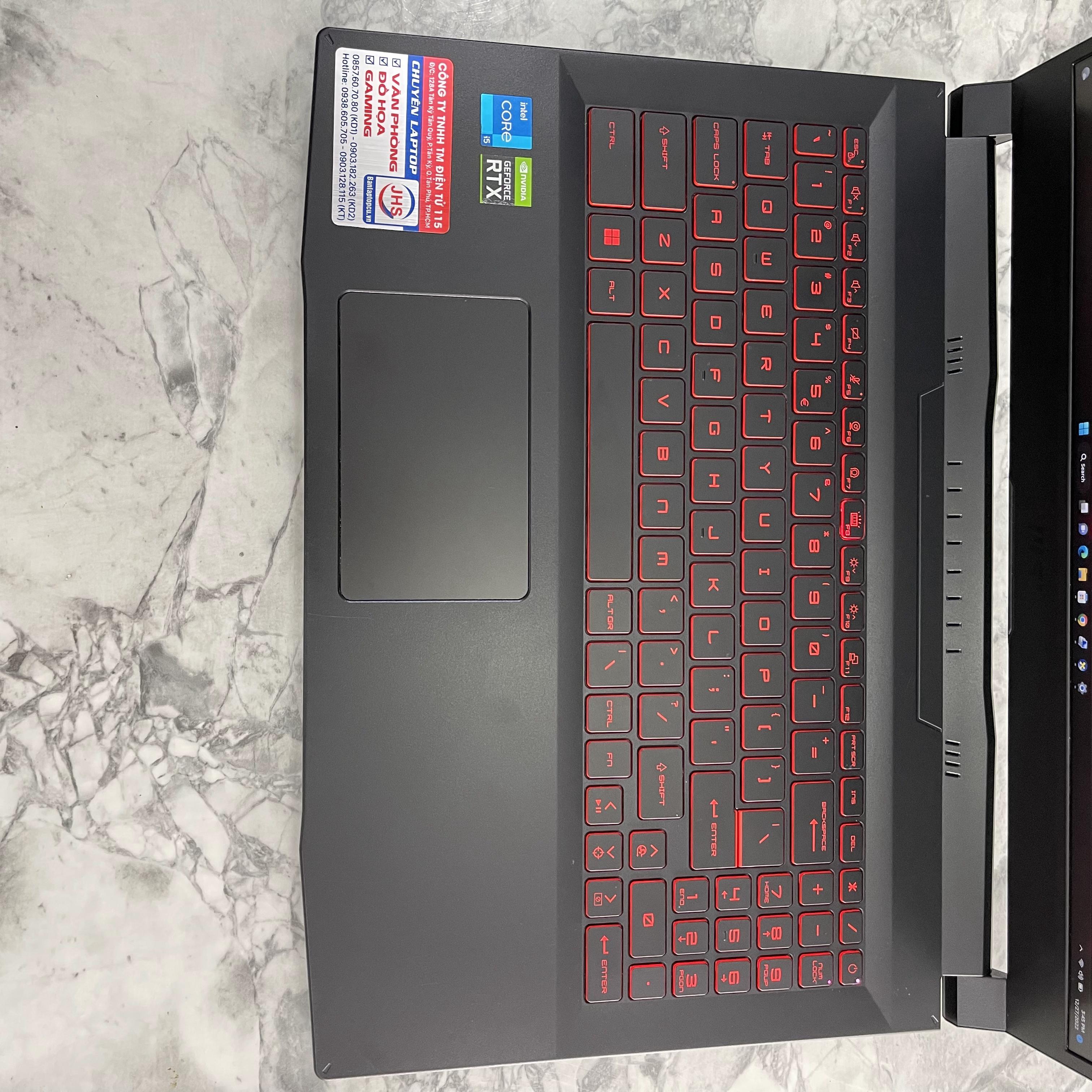 Gaming - Đồ Họa MSI Katana GF66 11UC-676VN Core I5-11400H Ram 8gb Ssd 512gb VGA RTX 3050 4GB  Màn Hình 15.6'' IPS Fhd 144.15Hz
