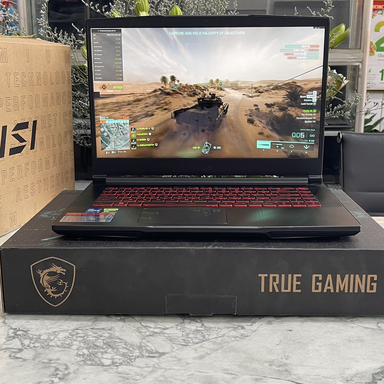 Gaming MSI GF63 Thin 11SC-663VN (MÁY CÒN BẢO HÀNG HÃNG ) Core I7-11800H Ram 8gb Ssd 512gb  Và 500gb Hdd VGA GTX 1650 MaxQ 4GB Màn Hình 15.6'' IPS Fhd 144.Hz